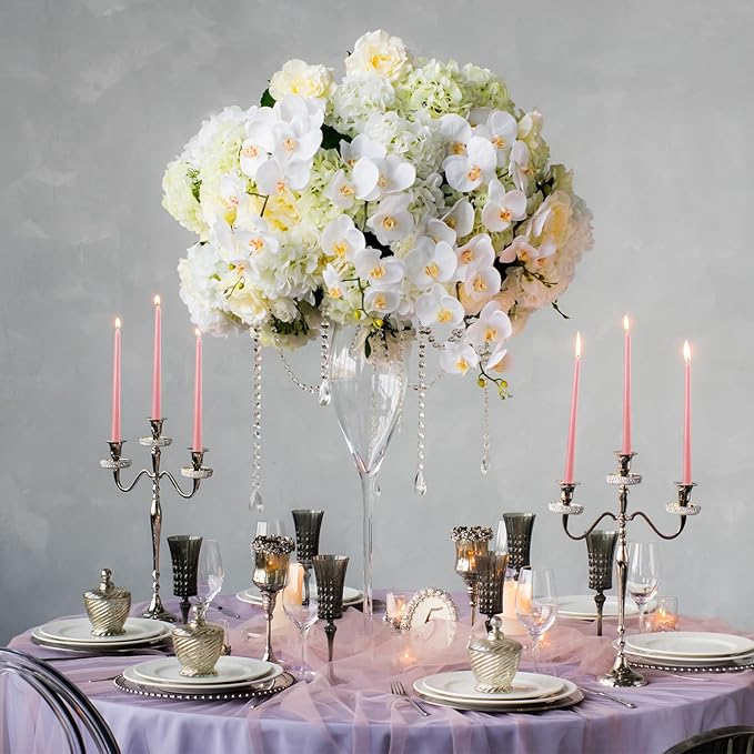 MTLEE Taper Candles 8/10/12 Multi Height Unscented Taper Candles 8 Burn Hours for Dinner Decorative