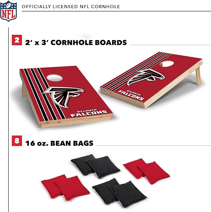 NFL 2' x 3' Solid Wood Cornhole Set with Direct Print HD Team Graphics – Great Gift for Any
