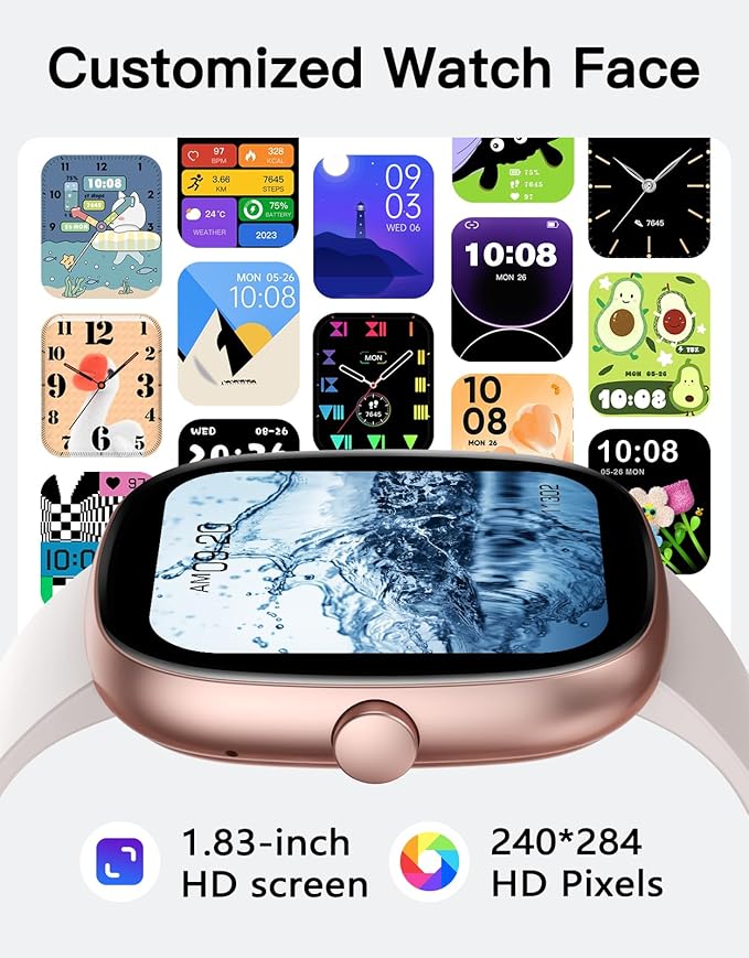Fitness Tracker 2025 Ver. (Answer/Make Calls), 1.85" Smart Watch Fitness Watches for Women Men with
