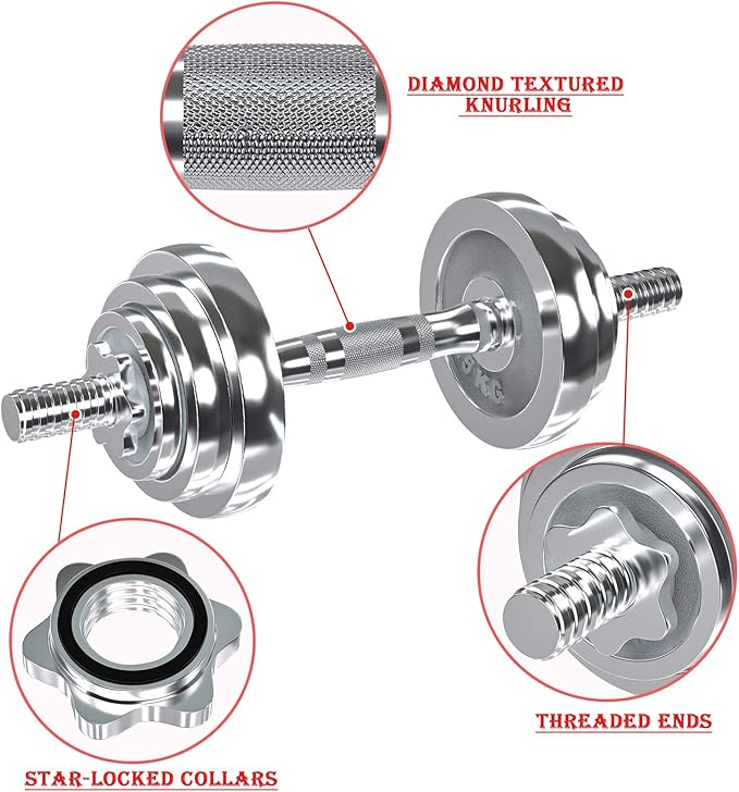 VIVITORY Fitness Dumbbells Set, Adjustable Weight Sets up to 11/22/44/66/110 lbs, with Metal
