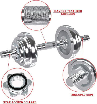 VIVITORY Fitness Dumbbells Set, Adjustable Weight Sets up to 11/22/44/66/110 lbs, with Metal