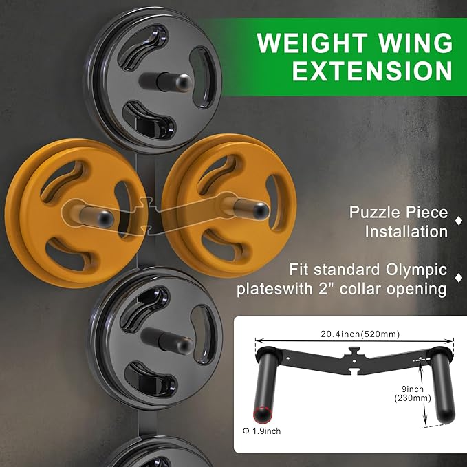 "Kipika Weight Plate Storage Rack - Wall Mounted Weight Plate Holder with Durable Steel