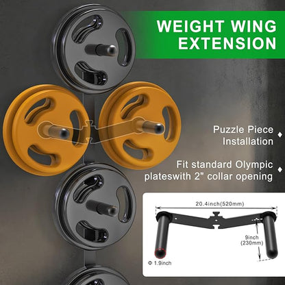"Kipika Weight Plate Storage Rack - Wall Mounted Weight Plate Holder with Durable Steel