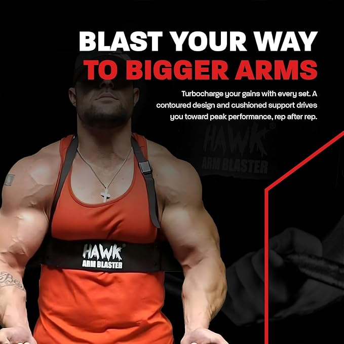 HWK Arm Blaster for Biceps & Triceps, Heavy Duty Aluminum Bicep Blaster with Thick Neoprene Padding