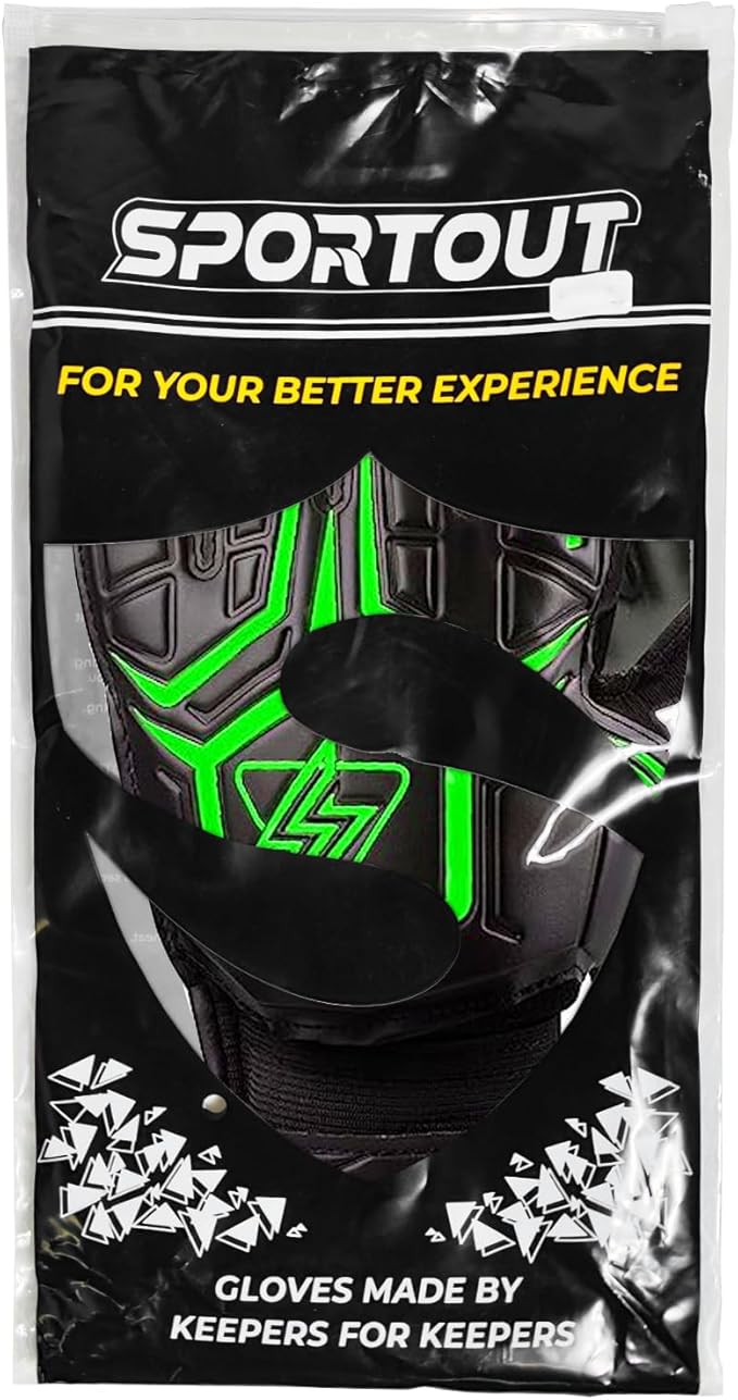 Sportout Goalie Gloves, Goalkeeper Gloves with Finger Protection, Breathable Soccer Goalie Gloves