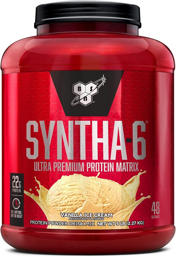 BSN SYNTHA-6 Whey Protein Powder, Micellar Casein, Milk Protein Isolate Powder, Vanilla Ice Cream
