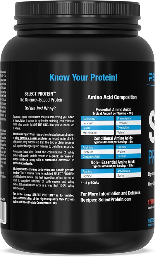 PEScience Select Protein Powder, Whey and Casein Blend, Clean Protein Powder for Women and Men, Low