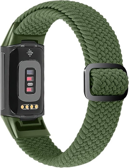 Braided Band Compatible with Fitbit Charge 6/Fitbit Charge 5, Soft Nylon Solo Loop Adjustable