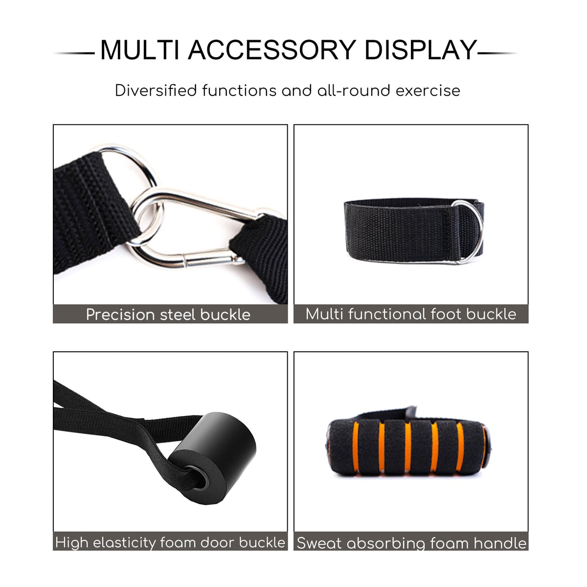 Resistance Bands Set with Door Anchor, 5 Tube Bands for Full Body Workout