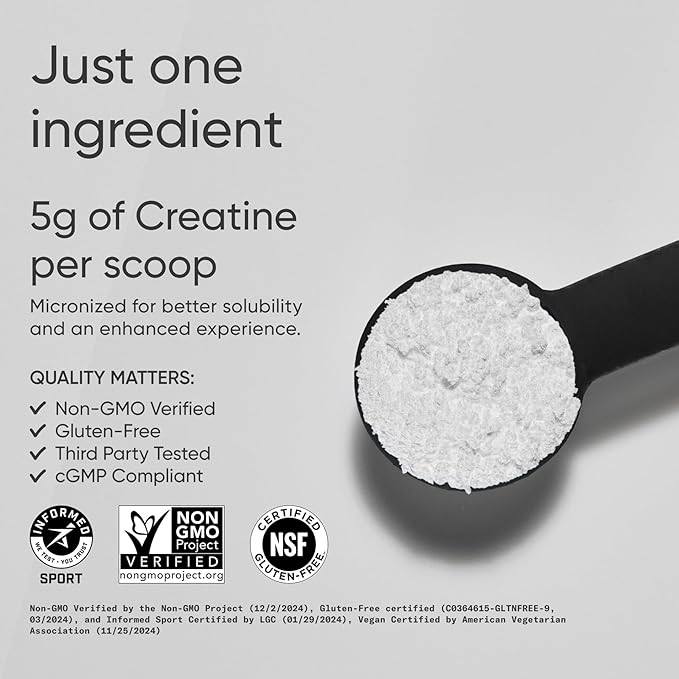 Sports Research Creatine Monohydrate - Gain Lean Muscle, Improve Performance and Strength and