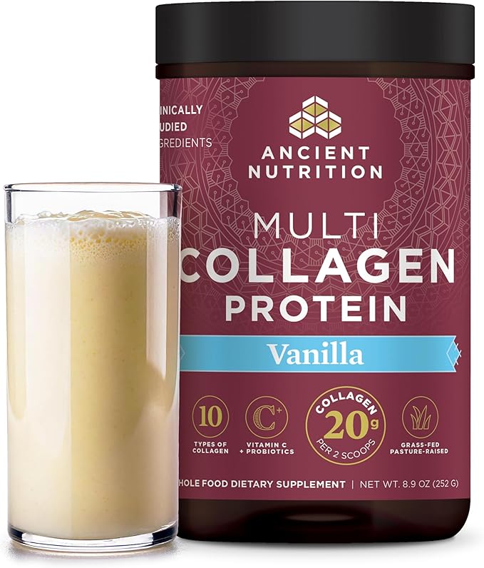 Ancient Nutrition Collagen Peptides Powder, Multi Collagen Protein, Women & Men, Vitamin C