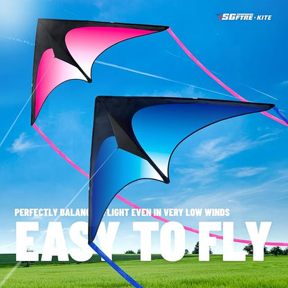 Delta Kite Set for Kids and Adults，Extremely Easy to Launch for Beginners, Perfect for Beaches and