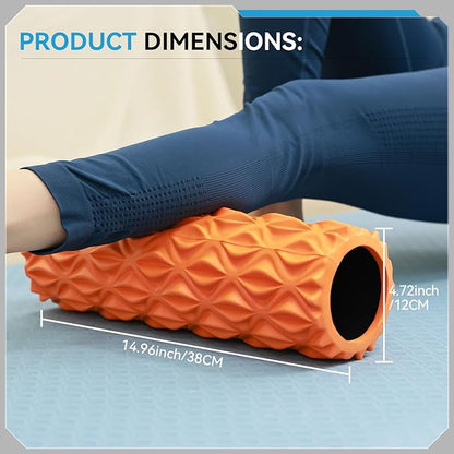 Foam Roller - 15 inch Deep Tissue Massager for Muscle Massage, Myofascial Trigger Point Release