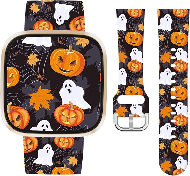 Watbro Halloween Holiday Band Compatible with Fitbit Versa 3 / Sense/Fitbit Versa 4 / Sense 2 Bands
