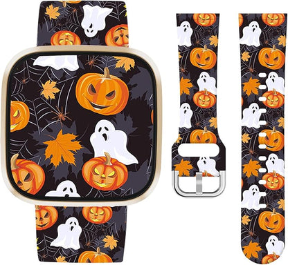 Watbro Halloween Holiday Band Compatible with Fitbit Versa 3 / Sense/Fitbit Versa 4 / Sense 2 Bands