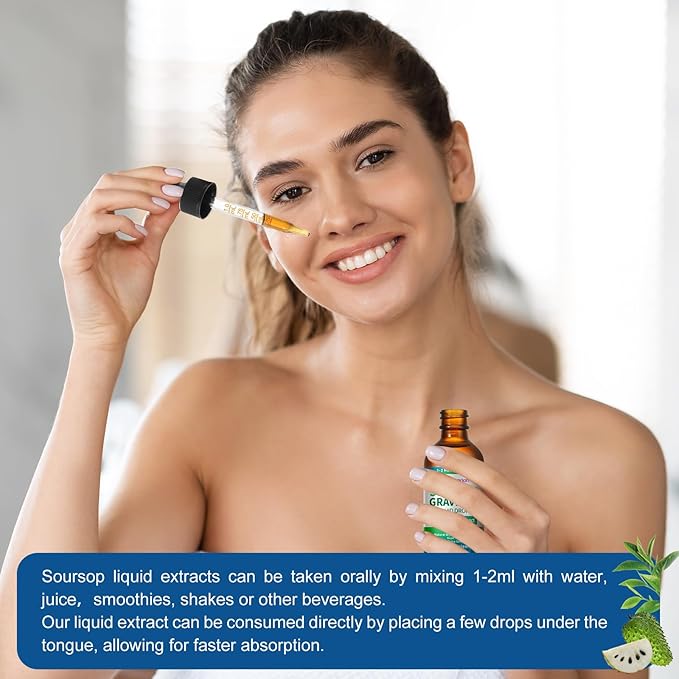 Soursop Graviola Liquid Drops Supplement with Sea Moss Extract, Soursop Bitters Liquid for Cell