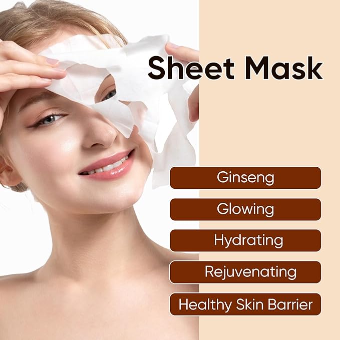 10Pack Sheet Face Masks Skincare for All Skin Types, Moisturizing Hydrating Facial Masks Suitable