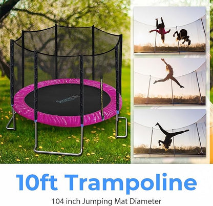 Serenelife 12FT 10FT 8FT Recreational Trampolines with Enclosure Net and Ladder and Anti-Rust