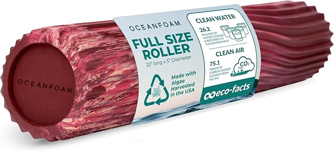 Oceanfoam Tidal Roller - Maroon, Blush & Hot Pink Marbled - Muscle Massage Foam Roller for Back