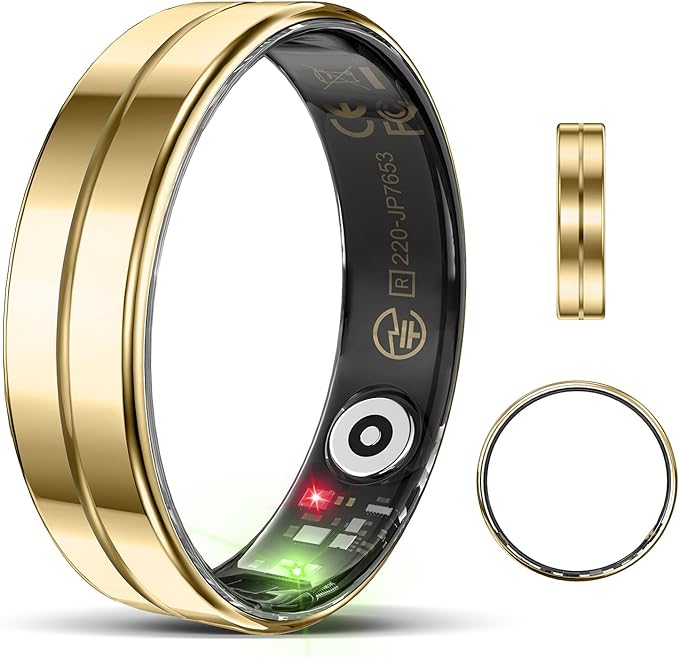 Ultra-Thin Smart Ring for Women Men,Sleep Tracker Ring with Heart Rate, Waterproof Fitness Ring for