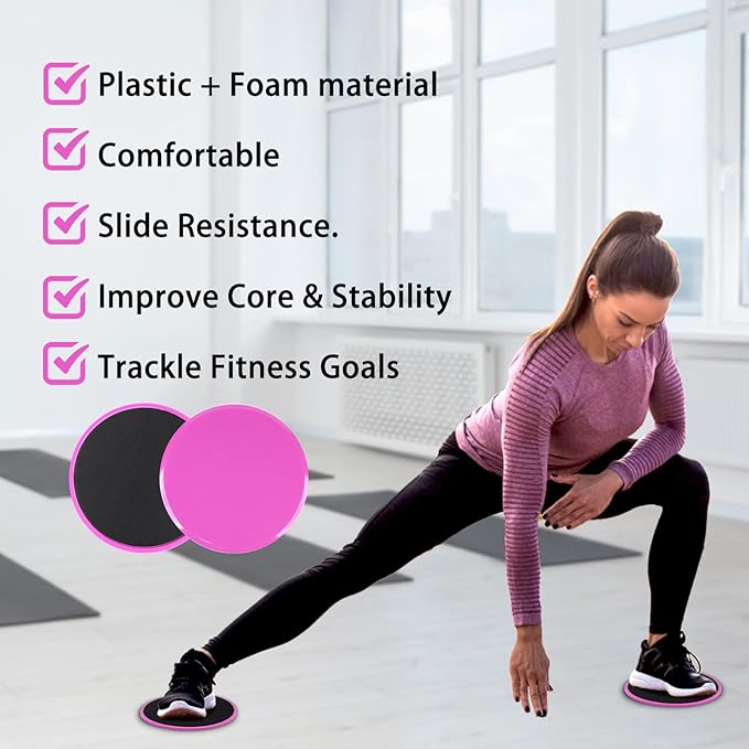 ZILLEEN Exercise Sliders for Working Out Fitness Discs for Pilates Women Men, 2 Pack