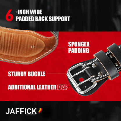 Jaffick Leather Weight Lifting Belt for Men Women Bodybuilding, Squatting