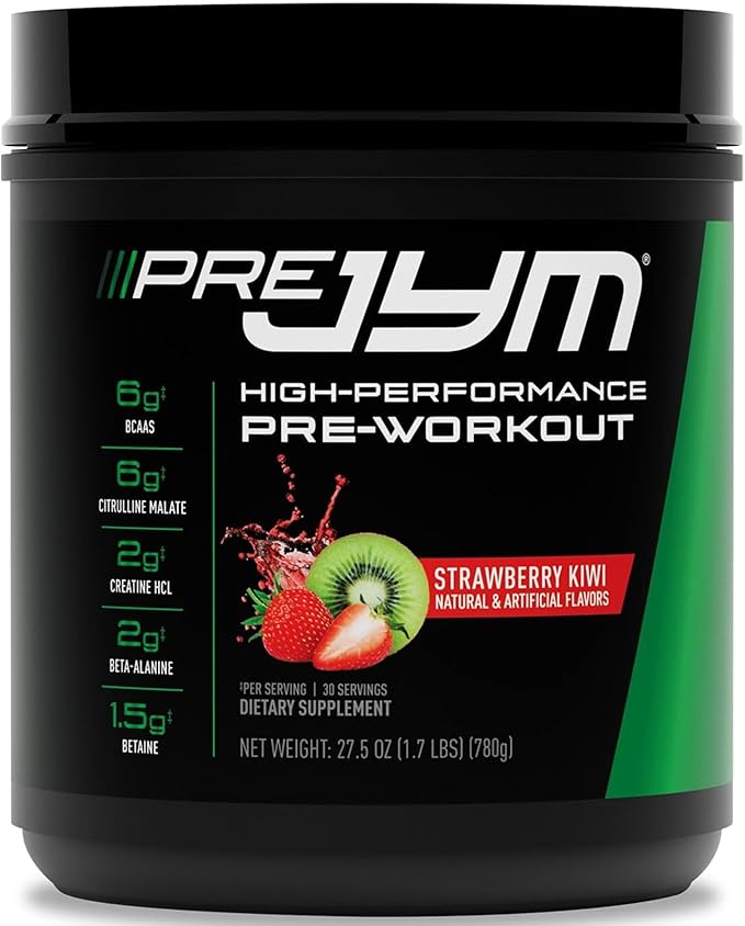 JYM Supplement Science Pre JYM Strawberry Kiwi Pre Workout Powder - BCAAs, Nootropics, Creatine