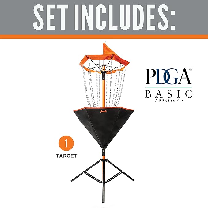 Franklin Sports Disc Golf Baskets - Portable Disc Golf Target with Chains Included - Disc Golf