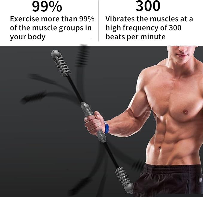 Upgraded Elastic Fitness Bar,Physical Therapy Equipment for Exercise Vibration Training,Fat Buring