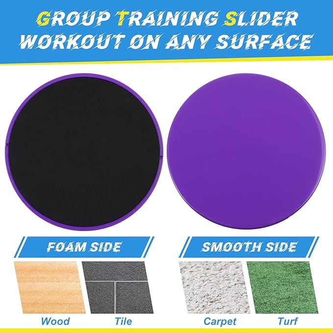 Jenaai Core Sliders Bulk Exercise Glider Discs Gifts for Group Training Classes Fitness Slider