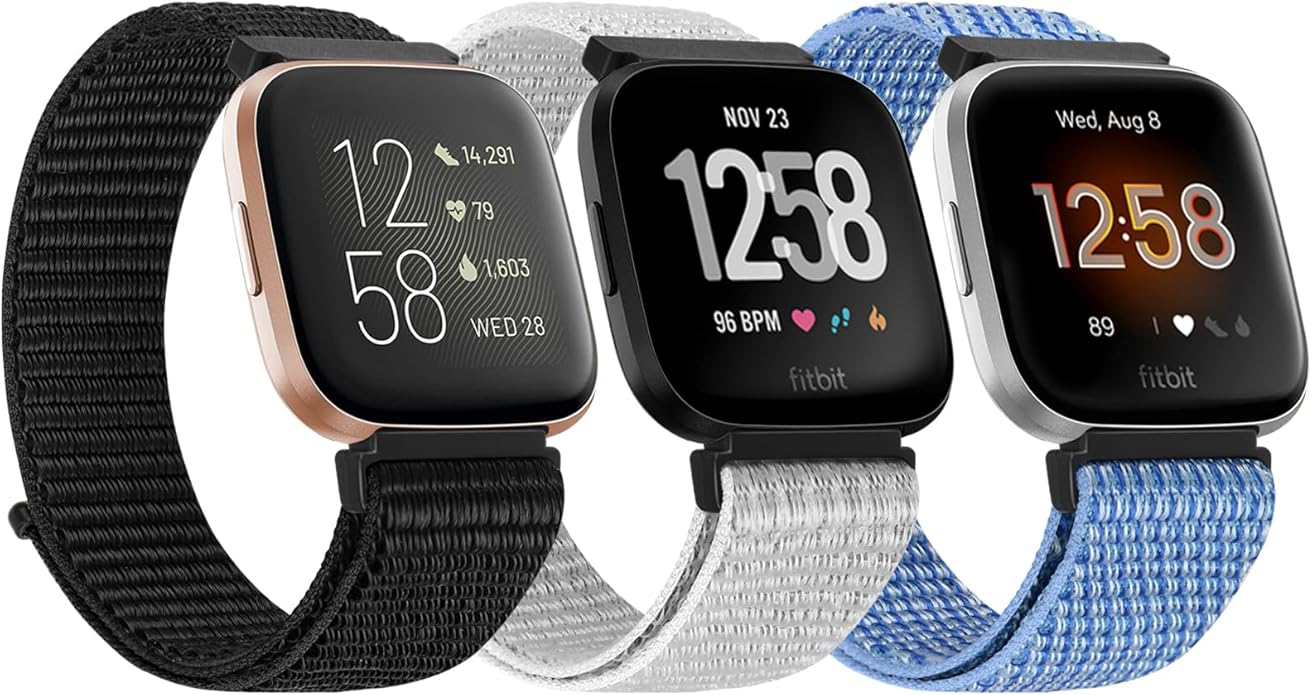 Tiptops 3 Pack Bands Compatible with Fitbit Versa 2/Fitbit Versa/Versa Lite/Versa SE for Women Men