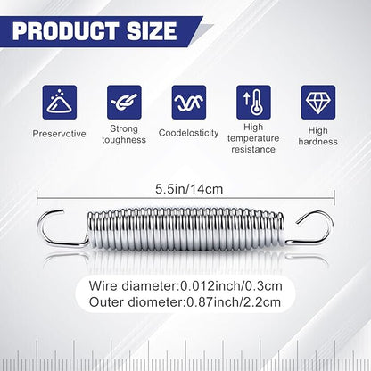 72pcs Heavy Duty Trampoline Springs Replacement Kit - 5.5 Inch Galvanized Steel Springs with Puller