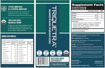 Plant Aminos Organic Essential Amino Acids (EAAs) & BCAA - 100% Plant-Based Raw, Vegan - All 9