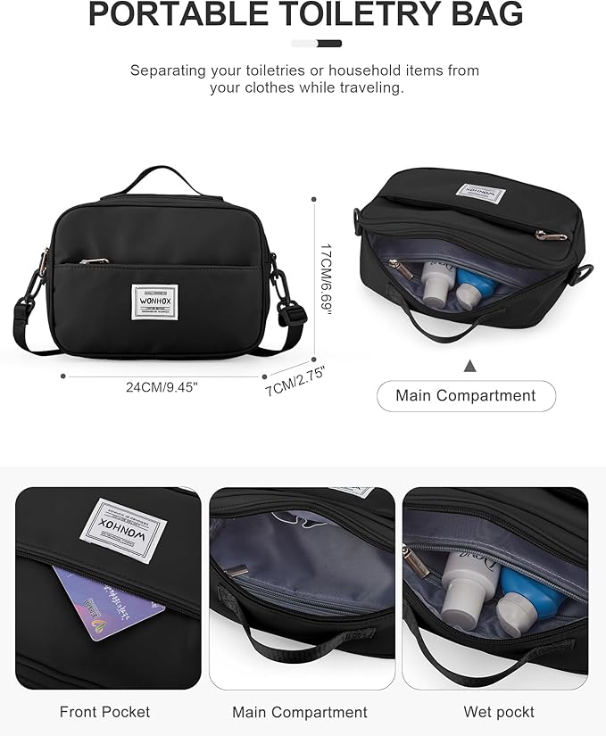 Gym Bag for Women Men, Sport Duffel Bag with Toiletry Bag & Shoe Compartment,Waterproof Travel