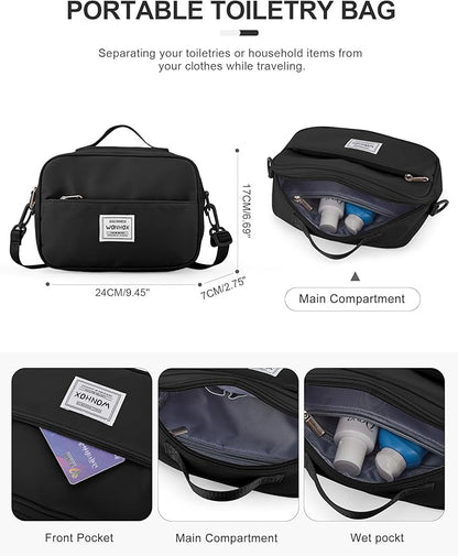 Gym Bag for Women Men, Sport Duffel Bag with Toiletry Bag & Shoe Compartment,Waterproof Travel