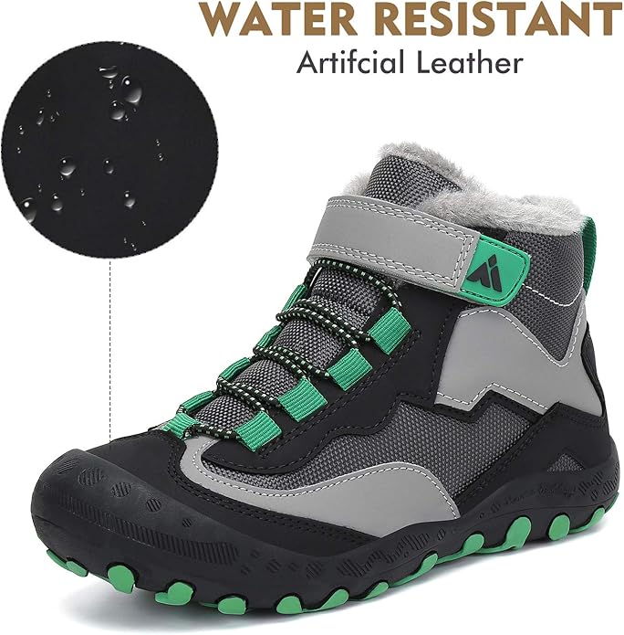 Mishansha Kids Hiking Boots Toddler Girls Boys Hiking Shoes Water-Resistant Anti-Collision Non-Slip