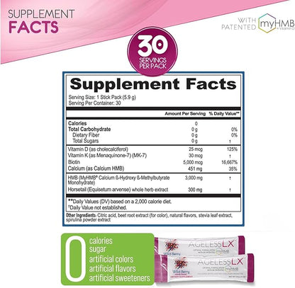 Powder Supplement for Women - with HMB Collagen Enhancer Plus Vitamin D3 with K2, Horsetail and
