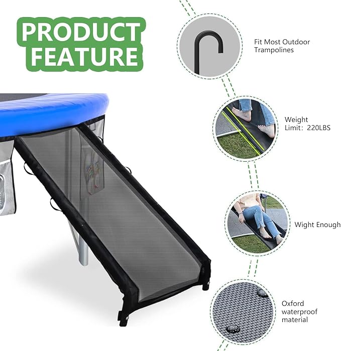 Eurmax USA Universal Easy-to-Assemble Trampoline Slide Ladder, Heavy Duty Steel Trampoline