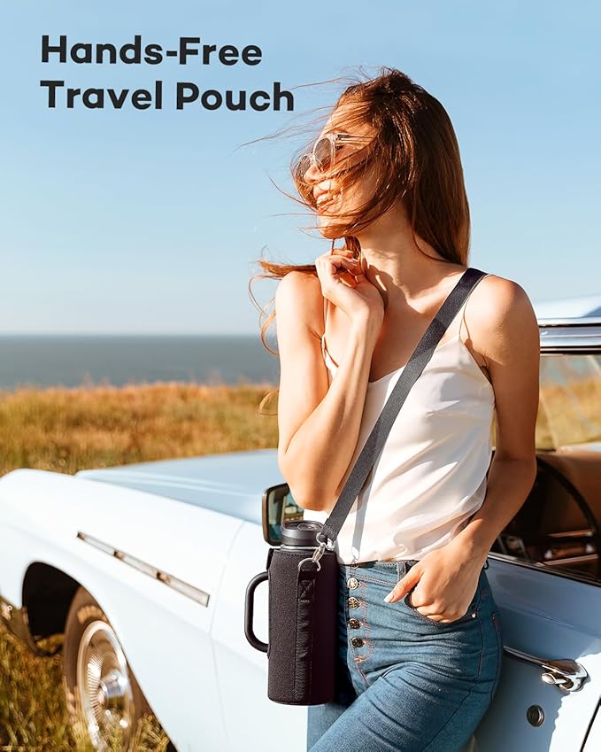40 oz Insulated Water Bottle with Straw and Lid, Food-grade Double Wall Vacuum Stainless Steel