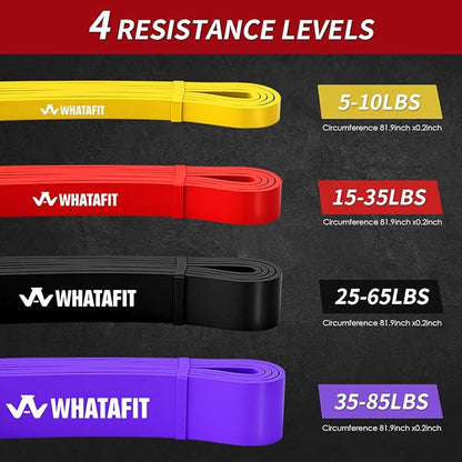 WHATAFIT Resistance Bands, Pull Up Assistance Bands, Exercise Bands, Workout Bands Set for Men and