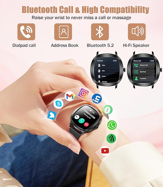 Women's 2pc Band Sports Watch/Smart Watch 1.72" Fitness Tracker with Heart Rate Monitor, 100+
