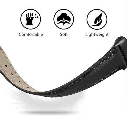 Leather Watch Bands Compatible with Fitbit Charge 6/Charge 5,Genuine Leather Replacement Straps for