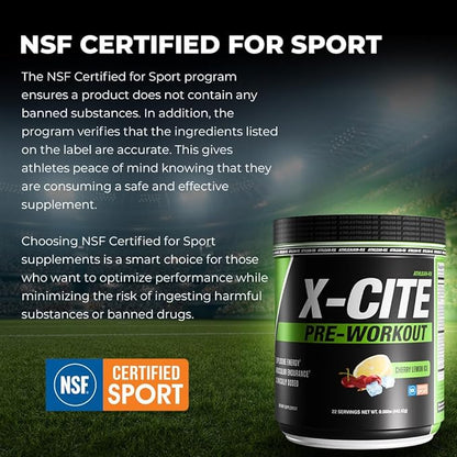 X-CITE Pre-Workout by ATHLEAN-X - Enhanced Formula with Beta-Alanine, Creatine & Caffeine for