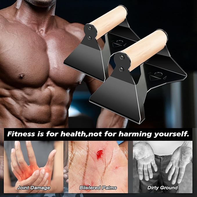 Parallettes Bars - Wooden Calisthenics Equipment for Handstand Training, Push Up Bars &