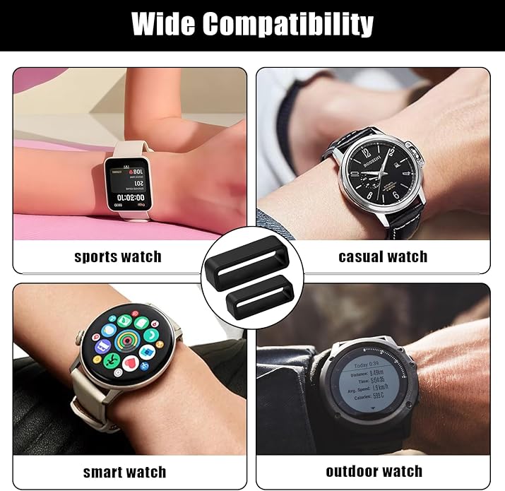 Watch Band Keepers,Silicone Watch Strap Holder Loops,Watch Strap Keeper for Smart Sport Watches