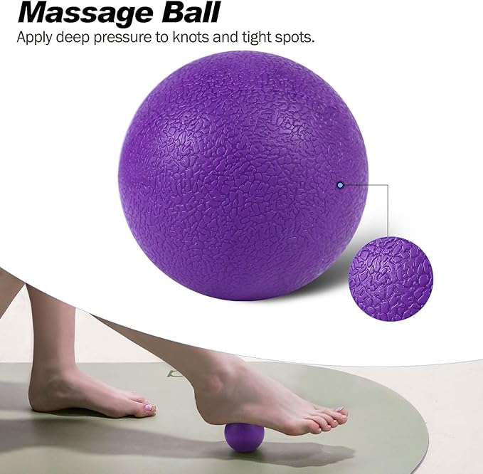 5 in 1 Foam Roller Set Trigger Point Foam Roller, Massage Roller Stick, Massage Ball, Stretching