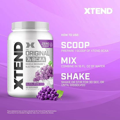 Original BCAA Powder 7g BCAA and 2.5g L-Glutamine, Sugar Free Post Workout Muscle Recovery Drink
