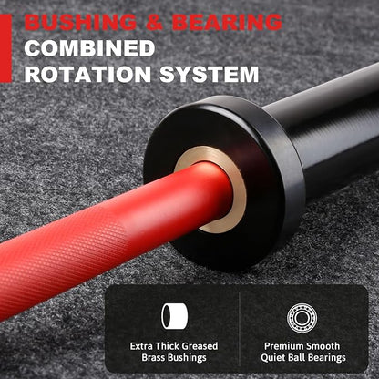 LIONSCOOL Premium 4ft/4.9ft/6ft Barbell for Strength Training and Olympic Weightlifting, 2 Inch Bar