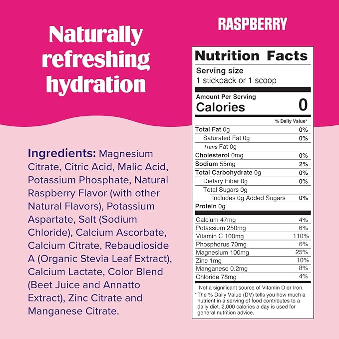 Ultima Replenisher Daily Electrolyte Powder Drink Mix ??Sugar Free ??Raspberry, 90 Servings
