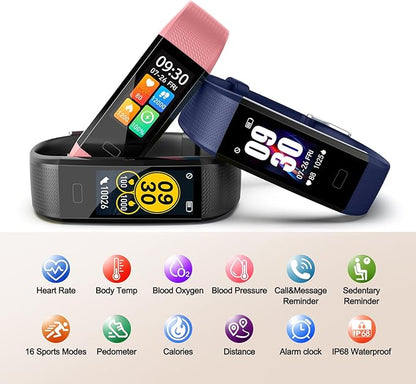 ENGERWALL Fitness Tracker with Step Counter/Calories/Stopwatch, Activity Tracker with Heart Rate